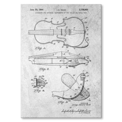 Plakat metalowy Violin instrument Stone Prezent