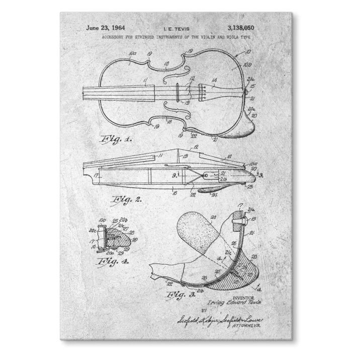 Plakat metalowy Violin instrument Stone Prezent