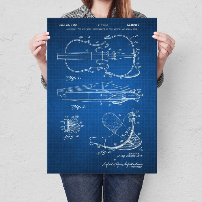 Plakat metalowy Violin instrument Tech Prezent