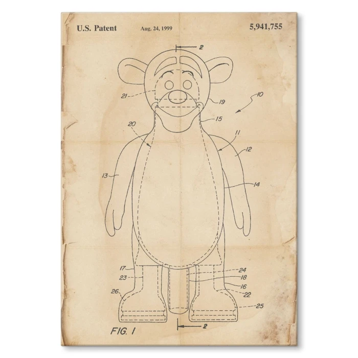 Plakat metalowy Tiger toy Retro Prezent