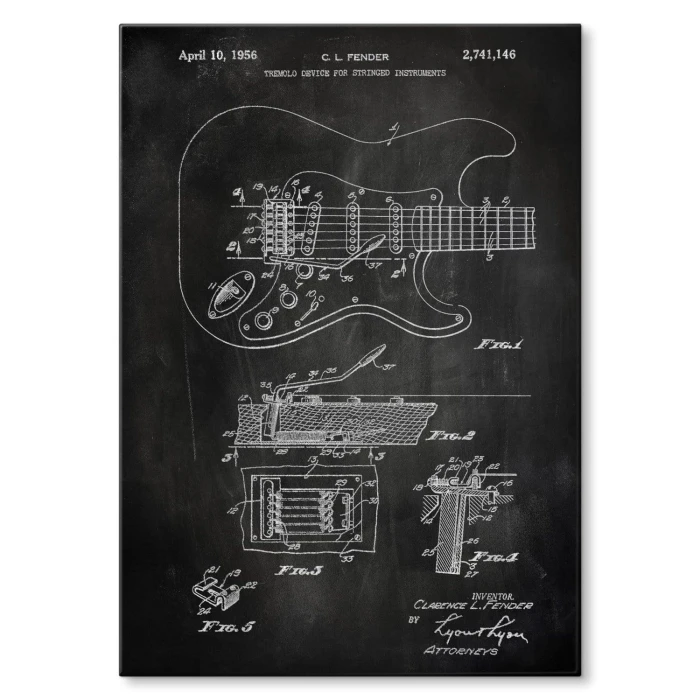 Poster metal Guitar tremolo Slate gift