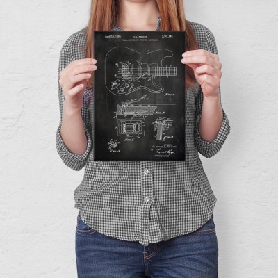 Plakat metalowy Guitar tremolo Slate Prezent