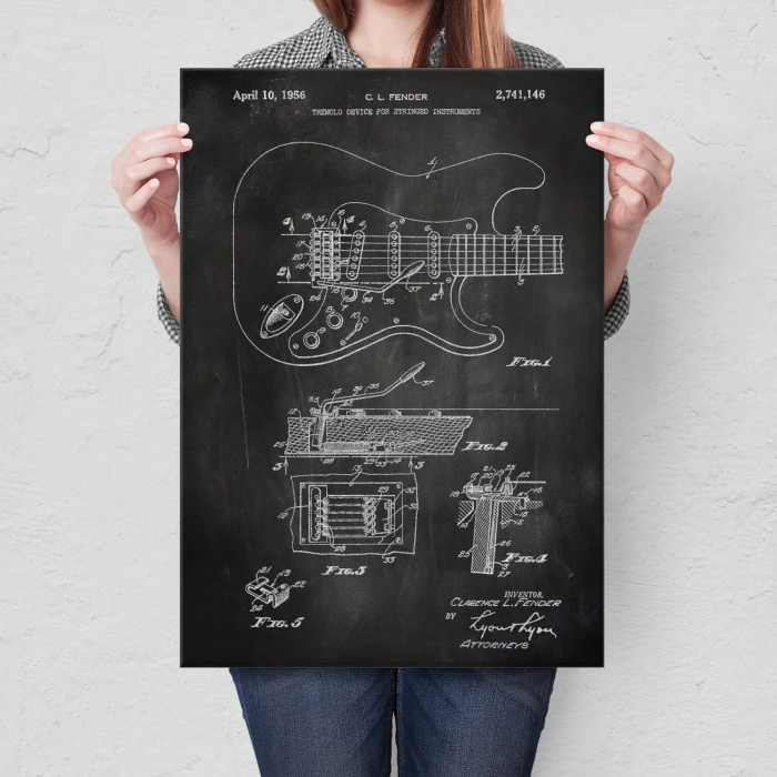 Poster metal Guitar tremolo Slate gift