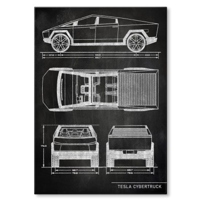 Poster metal Tesla Cybertruck Slate gift