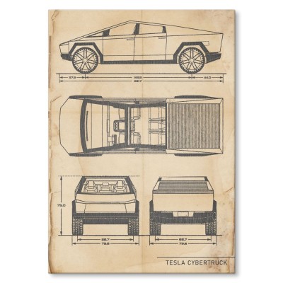 Poster metal Tesla Cybertruck Retro gift