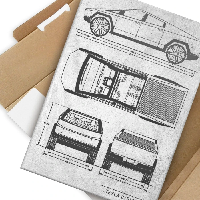 Poster metal Tesla Cybertruck Stone gift