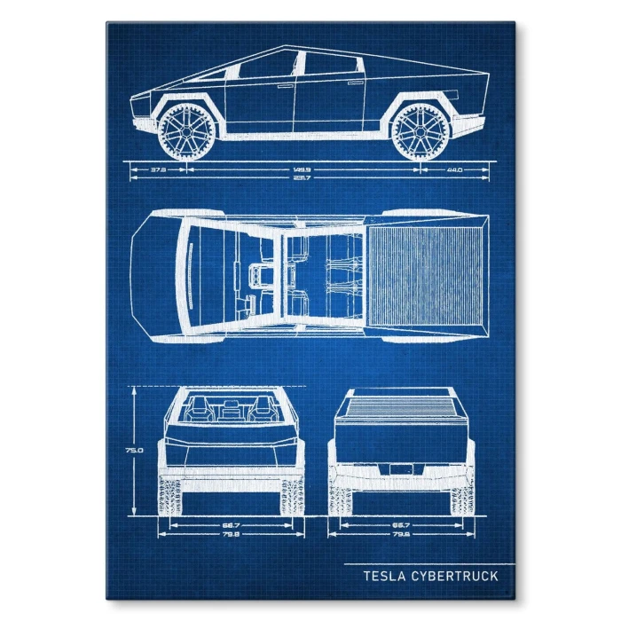 Poster metal Tesla Cybertruck Tech gift
