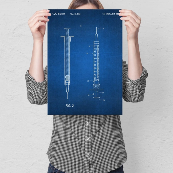 Plakat metalowy Medical syringe Tech Prezent