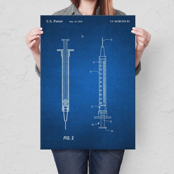 Plakat metalowy Medical syringe Tech Prezent
