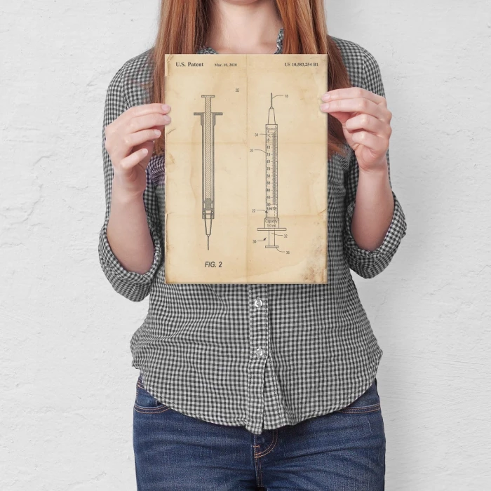 Poster metal Medical syringe Retro gift