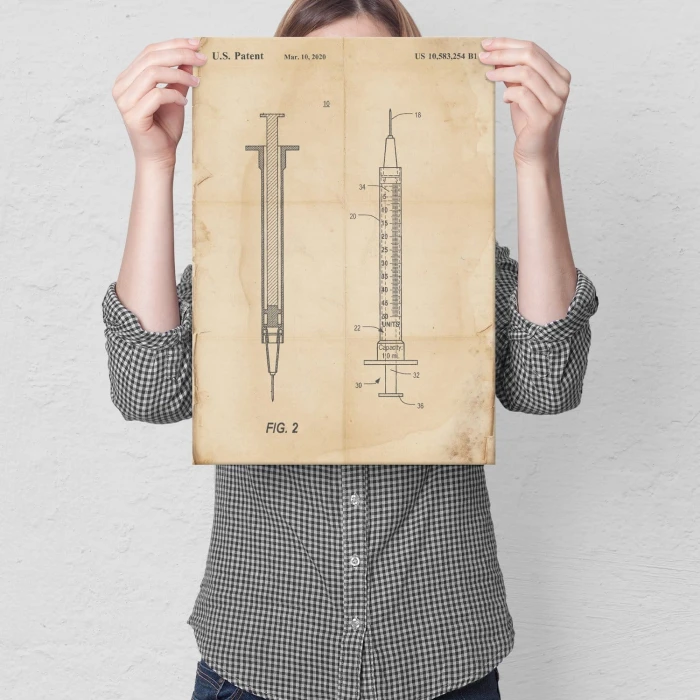 Poster metal Medical syringe Retro gift