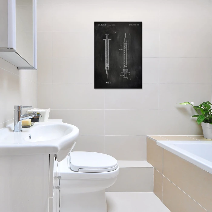 Plakat metalowy Medical syringe Slate Prezent