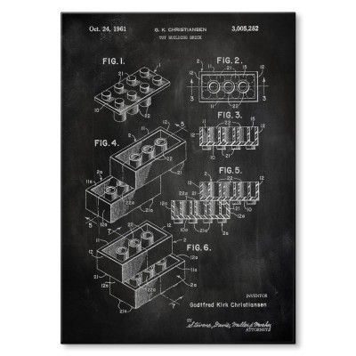 Poster metal Lego Bricks Slate gift