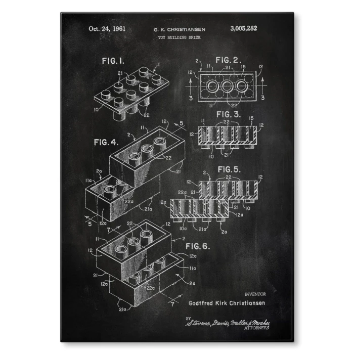 Poster metal Lego Bricks Slate gift