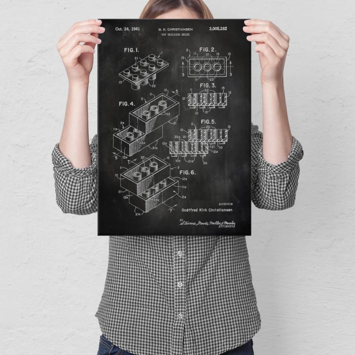 Plakat metalowy Lego Bricks Slate Prezent