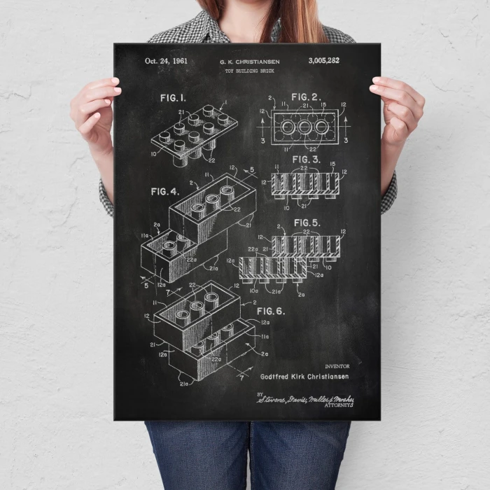 Plakat metalowy Lego Bricks Slate Prezent