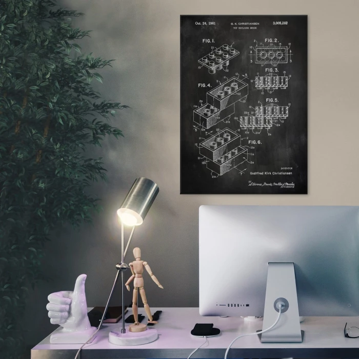 Poster metal Lego Bricks Slate gift
