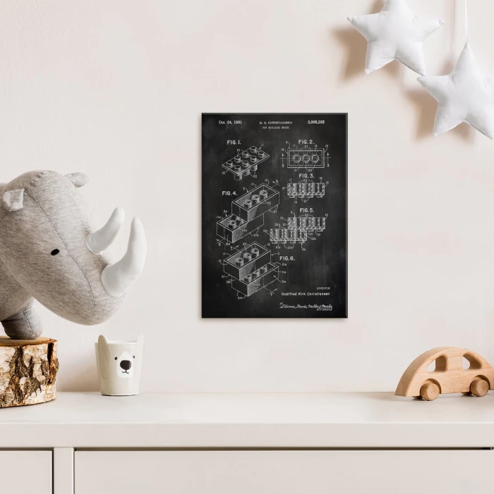 Plakat metalowy Lego Bricks Slate Prezent