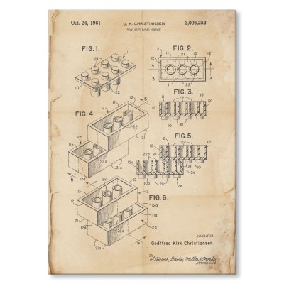 Poster metal Lego Bricks Retro gift
