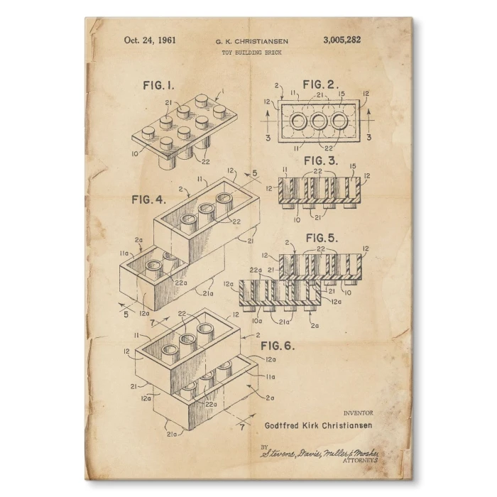 Plakat metalowy Lego Bricks Retro Prezent