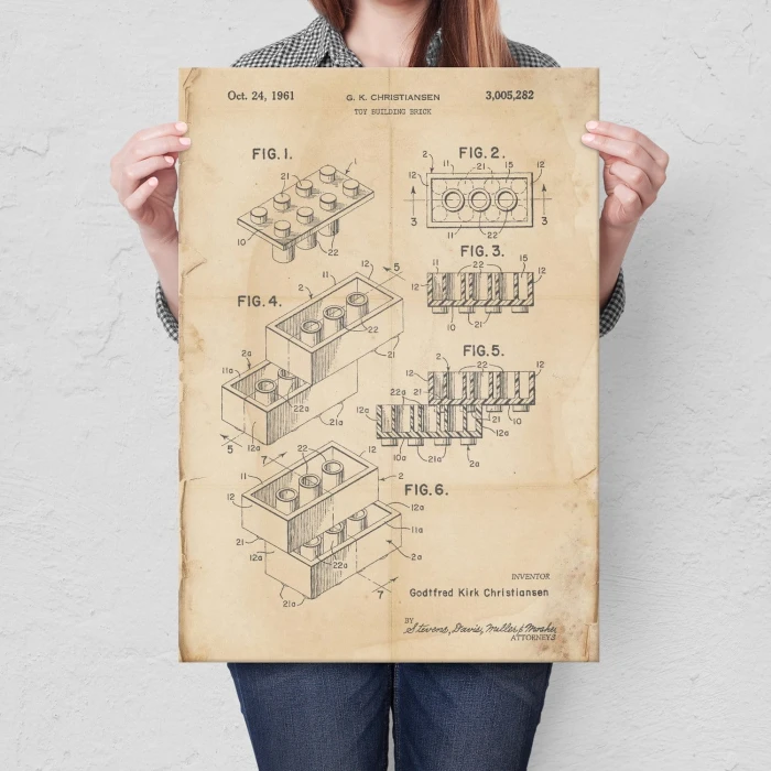 Poster metal Lego Bricks Retro gift