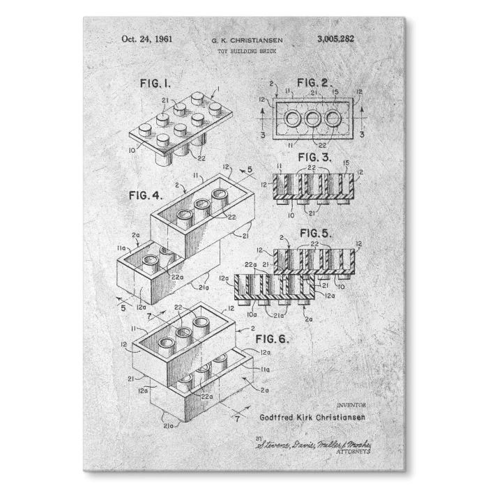 Plakat metalowy Lego Bricks Stone Prezent