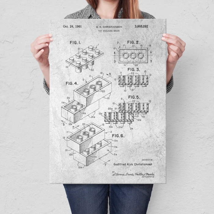 Poster metal Lego Bricks Stone gift
