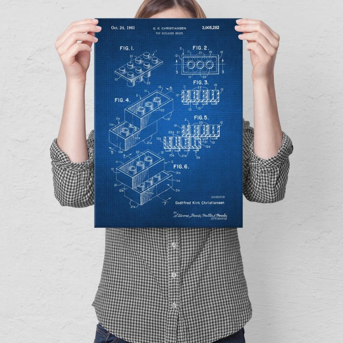 Plakat metalowy Lego Bricks Tech Prezent