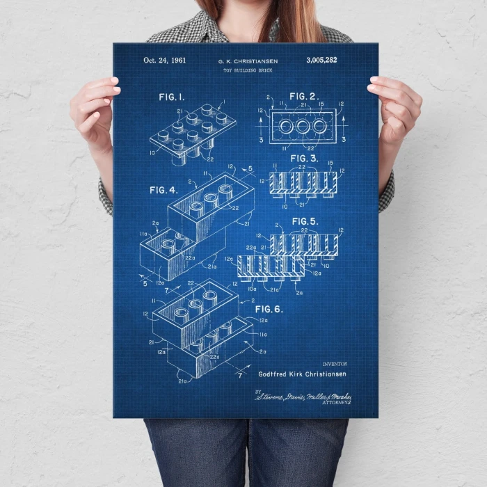 Plakat metalowy Lego Bricks Tech Prezent