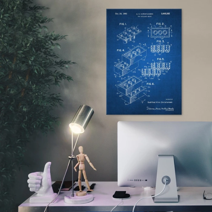 Plakat metalowy Lego Bricks Tech Prezent