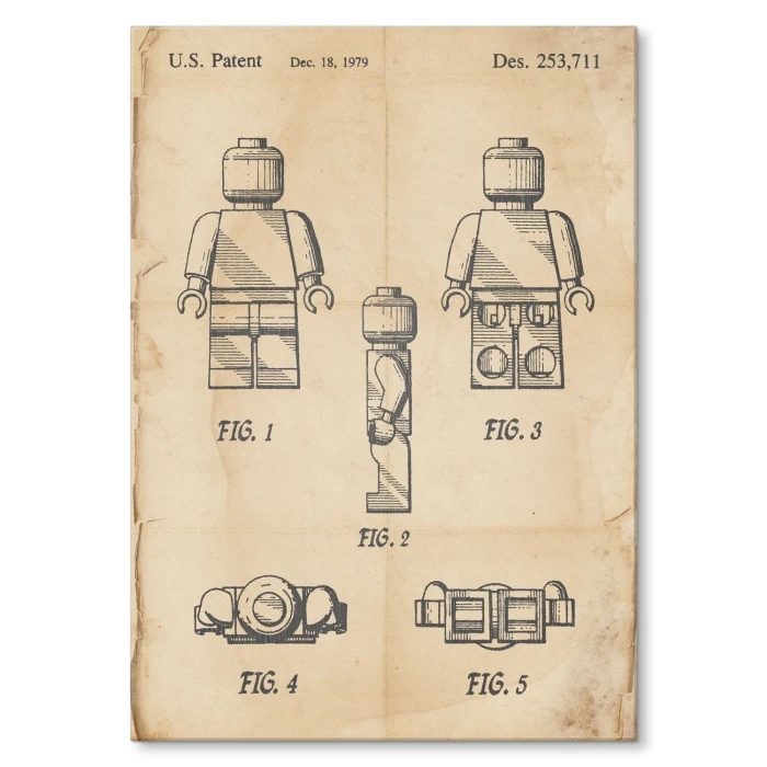 Plakat metalowy Bricks Lego Retro Prezent