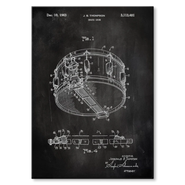 Plakat metalowy Snare Drum Slate Prezent