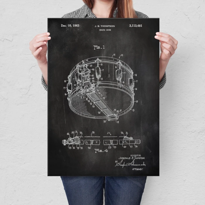 Poster metal Snare Drum Slate gift