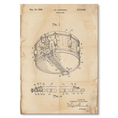 Plakat metalowy Snare Drum Retro Prezent