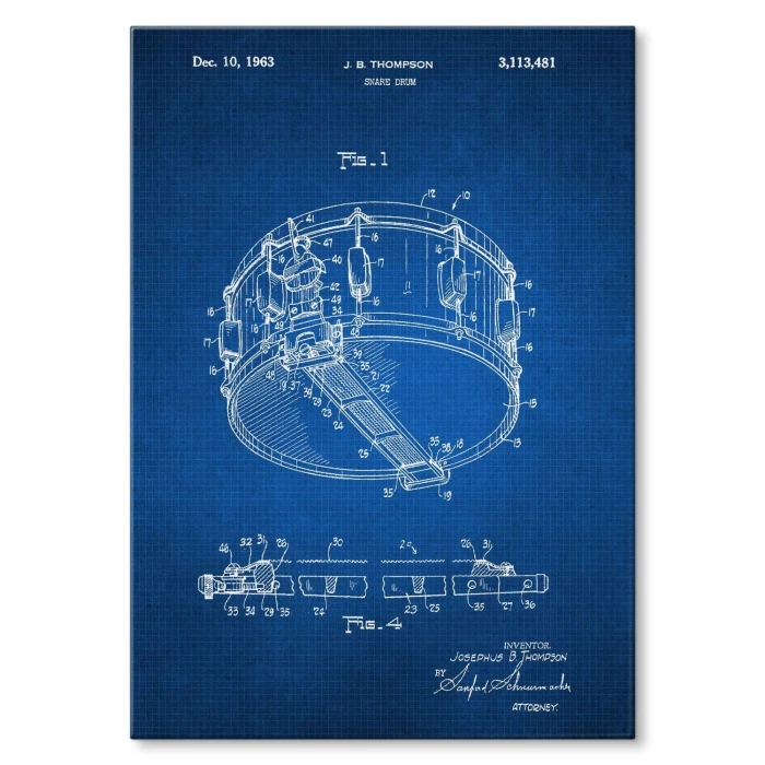 Plakat metalowy Snare Drum Tech Prezent