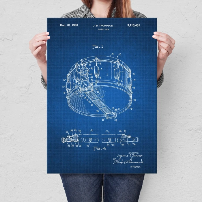 Poster metal Snare Drum Tech gift
