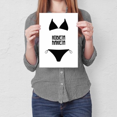 Plakat metalowy Kobieta rakieta Prezent