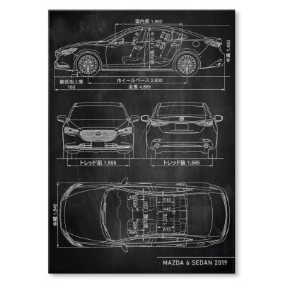 Poster metal Mazda 6 Sedan Slate gift