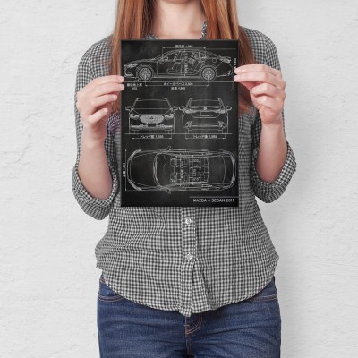 Plakat metalowy Mazda 6 Sedan Slate Prezent