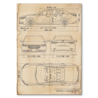 Poster metal Mazda 6 Sedan Retro gift