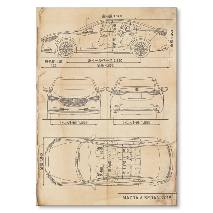Poster metal Mazda 6 Sedan Retro gift