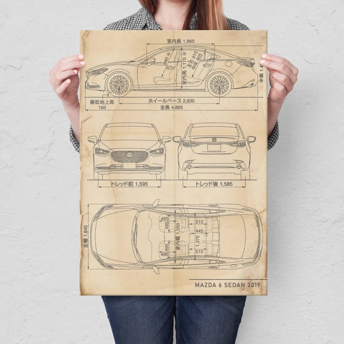 Poster metal Mazda 6 Sedan Retro gift