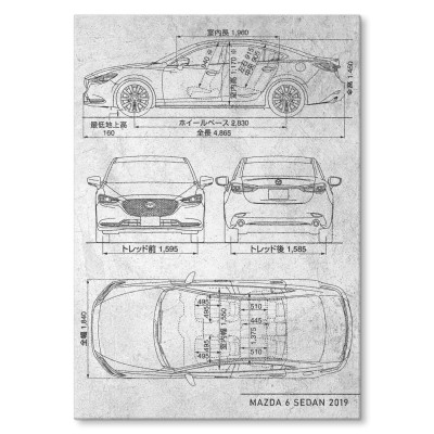 Plakat metalowy Mazda 6 Sedan Stone Prezent