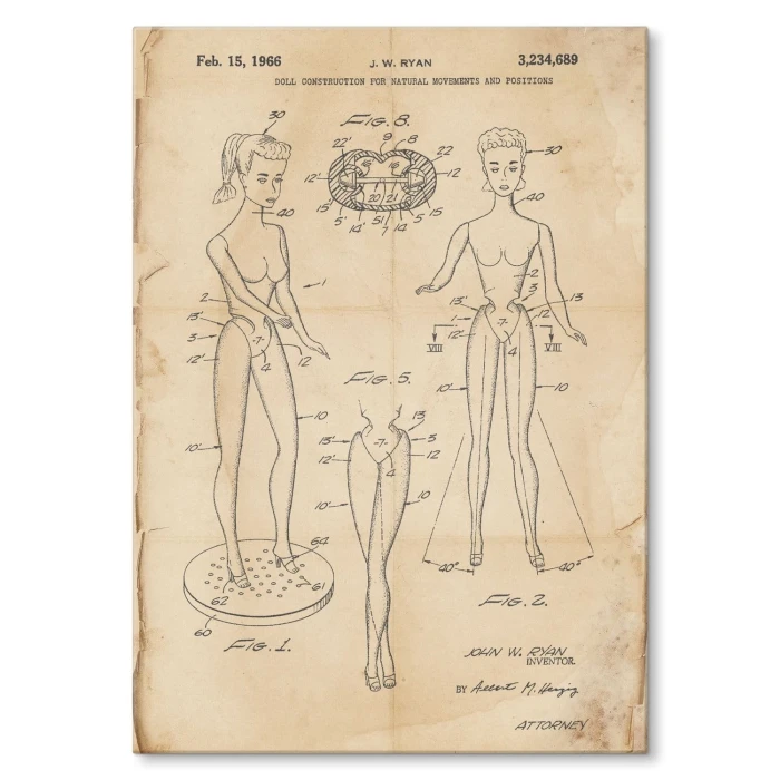 Plakat metalowy Barbie Doll Retro Prezent