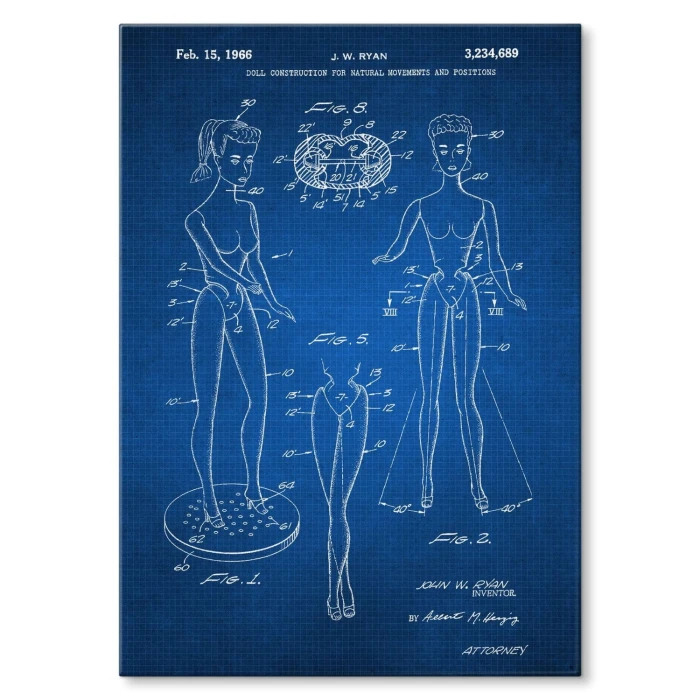 Plakat metalowy Barbie Doll Tech Prezent
