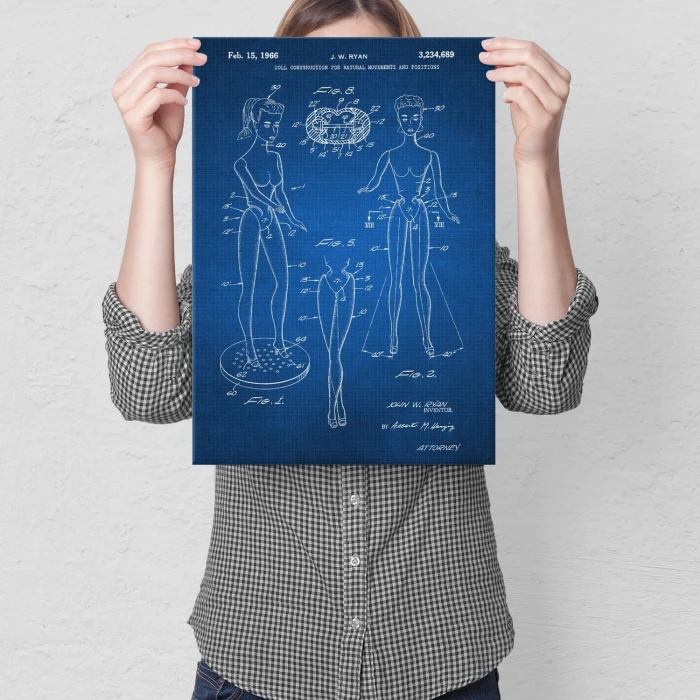 Plakat metalowy Barbie Doll Tech Prezent