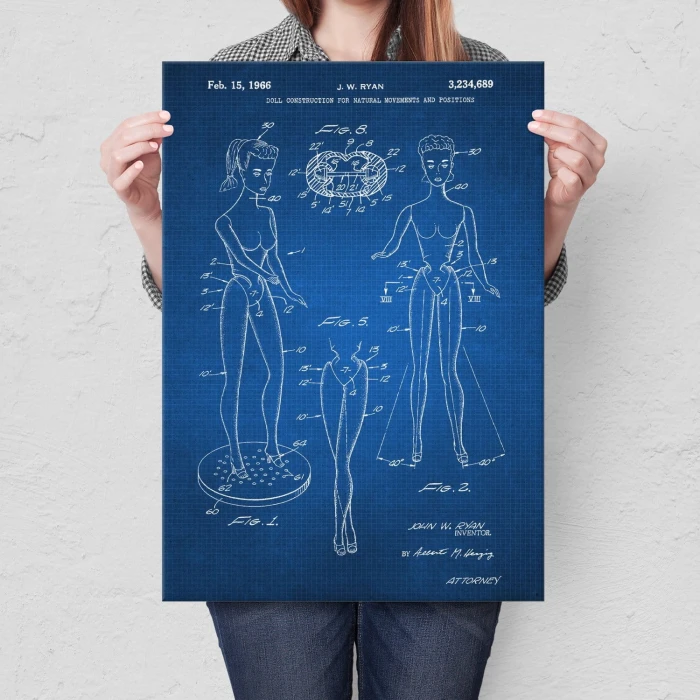 Plakat metalowy Barbie Doll Tech Prezent
