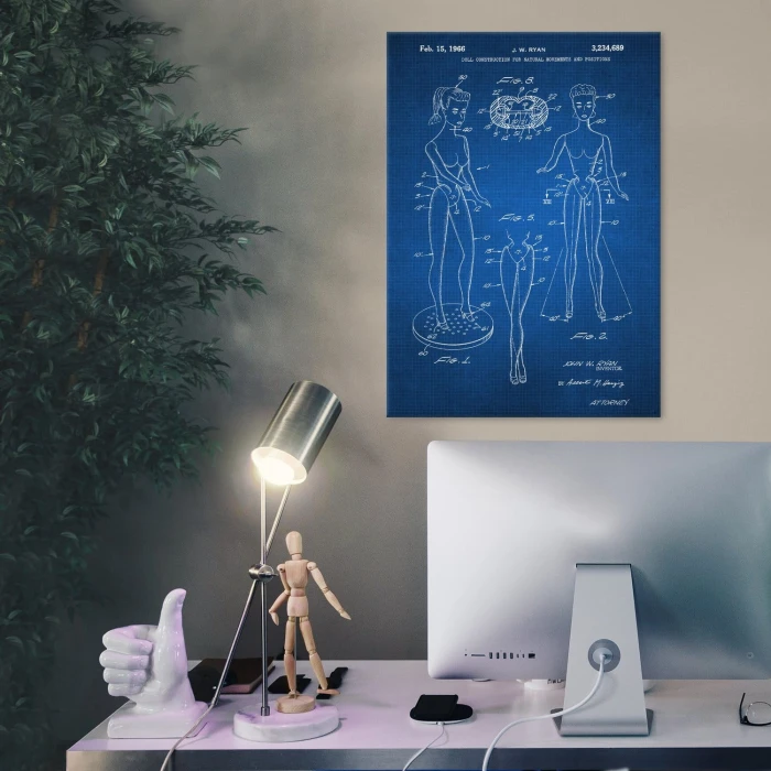 Plakat metalowy Barbie Doll Tech Prezent