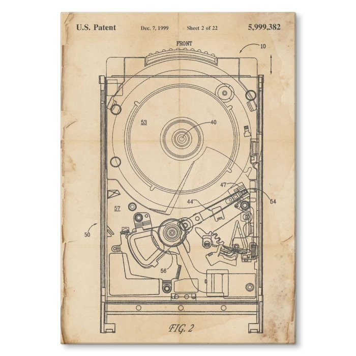 Plakat metalowy HDD Computer Retro Prezent