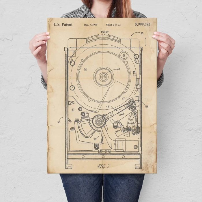 Plakat metalowy HDD Computer Retro Prezent
